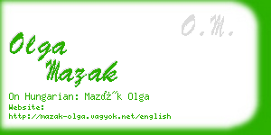 olga mazak business card